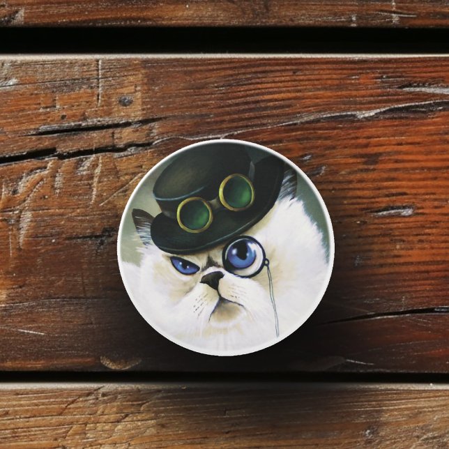 Steampunk Siamese Persian Cat Keramikknauf (Von Creator hochgeladen)