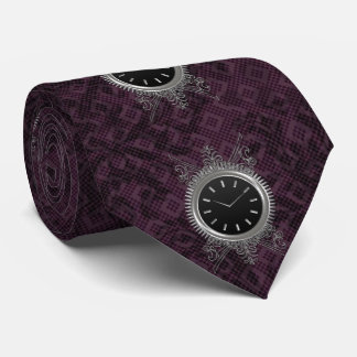 Steampunk silberne Metalluhr Krawatte