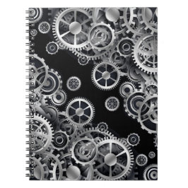 Steampunk silbernes Gang-Notizbuch Notizblock
