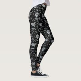 Steampunk Silver Zinc Airships Leggings