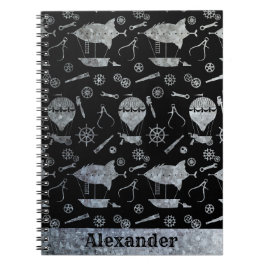 Steampunk Silver Zinc Airships Theme Individuelle  Notizblock