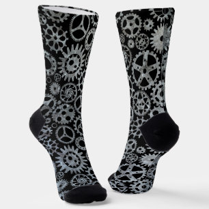 Steampunk Silver Zinc Gears Socken