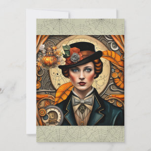 Steampunk-Sirene von Halloween Feiertagskarte