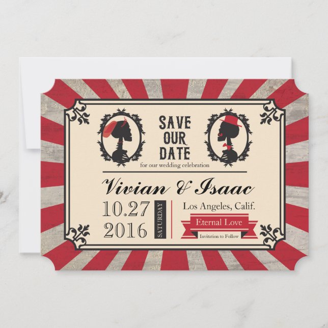 Steampunk Skull Cameo Wedding Save the Data Save The Date (Vorderseite)