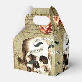 Steampunk Skull Floral Writing Halloween Gefallen  Geschenkschachtel