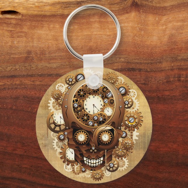 Steampunk Skull Gothic Style Schlüsselanhänger (Vorderseite)
