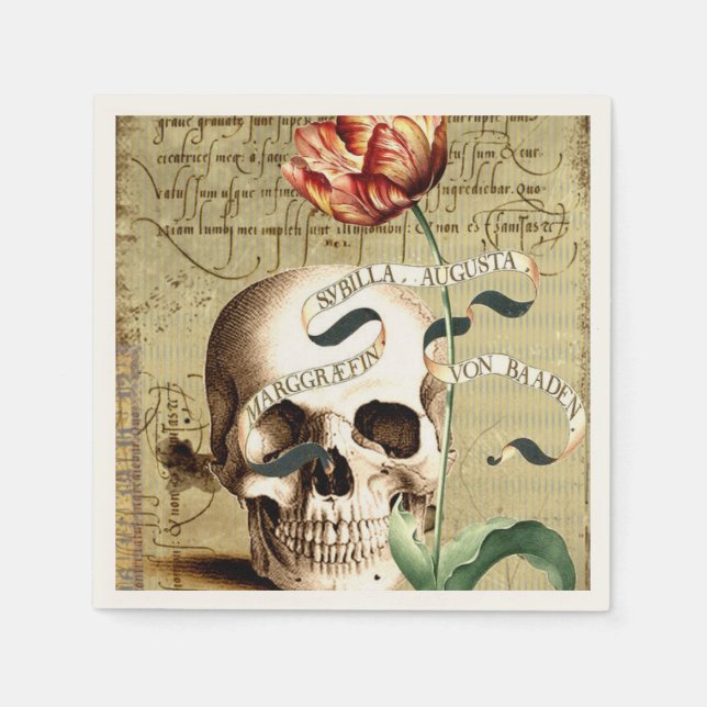 Steampunk Skull Halloween Cocktail Papier Napkins Serviette (Vorderseite)