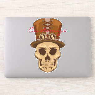 Steampunk Skull in Top Hat Thunder_Cove Aufkleber
