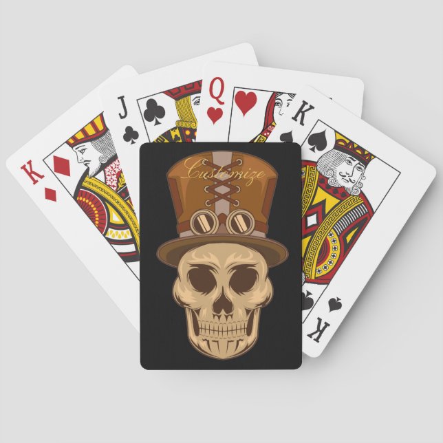 Steampunk Skull in Top Hat Thunder_Cove Spielkarten (Rückseite)