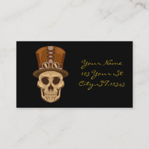 Steampunk Skull in Top Hat Thunder_Cove Visitenkarte