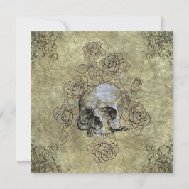 Steampunk Skull und Rose Goth Wedding Einladung