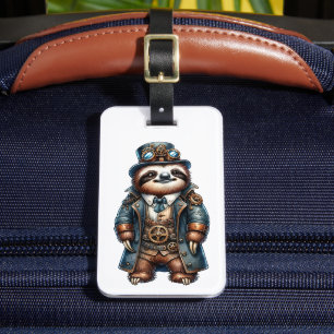 Steampunk Sloth Custom Luggage Tag Gepäckanhänger