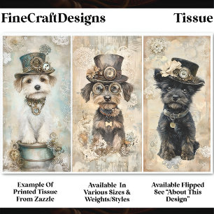 Steampunk Small Niedlich Dog Portraits DK9L Decoup Seidenpapier