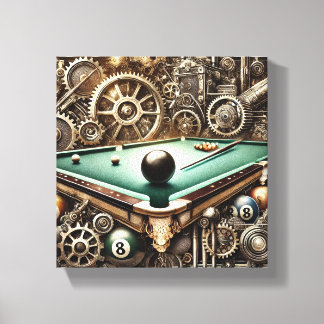 Steampunk Snooker Leinwand Foto