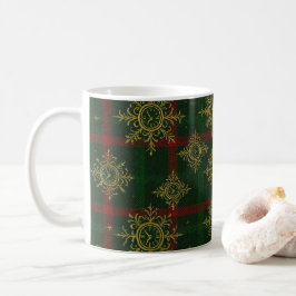 Steampunk Snowflake Rot und Grüner Tartan Kaffeetasse