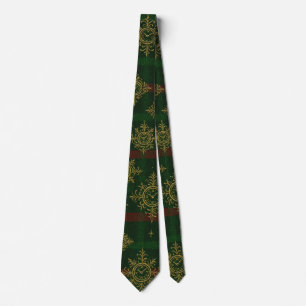 Steampunk Snowflake Rot und Grüner Tartan Krawatte