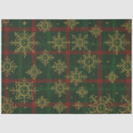 Steampunk Snowflake Rot und Grüner Tartan Seidenpapier