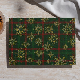 Steampunk Snowflake Rot und Grüner Tartan Seidenpapier