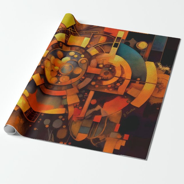 Steampunk-Solar-Mechanismus-Abstrakt Geschenkpapier (Ungerollt)