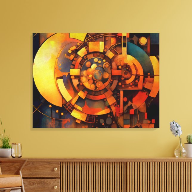 Steampunk-Solar-Mechanismus-Abstrakt Leinwanddruck (Insitu (Wohnzimmer))