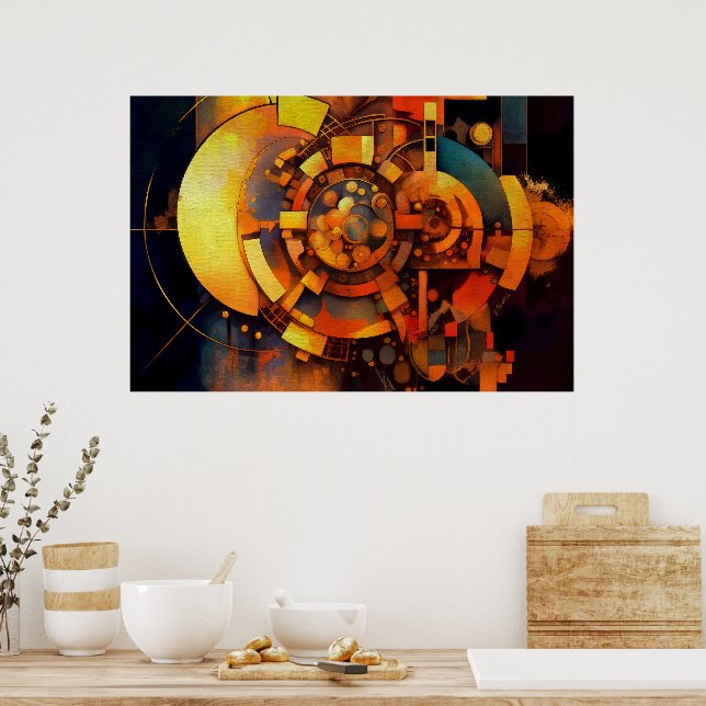 Steampunk-Solar-Mechanismus-Abstrakt Poster (Küche)