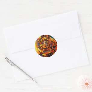 Steampunk-Solar-Mechanismus-Abstrakt Runder Aufkleber