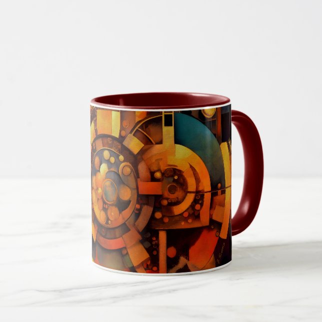 Steampunk-Solar-Mechanismus-Abstrakt Tasse (VorderseiteRechts)