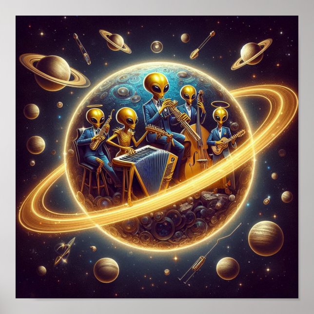 Steampunk-Space-Außerirdischen-Band Poster (Vorne)