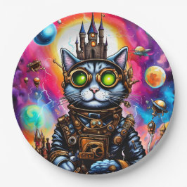 Steampunk Space Cat I Pappteller