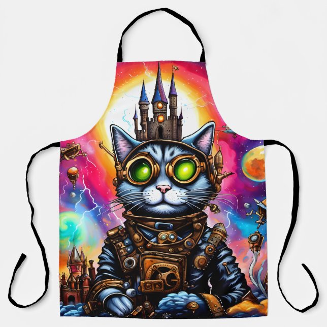Steampunk Space Cat I Schürze (Vorderseite)