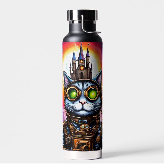 Steampunk Space Cat I Trinkflasche (Links)