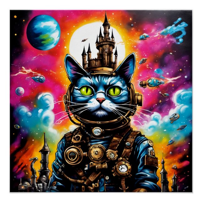 Steampunk Space Cat II Poster (Vorderseite)