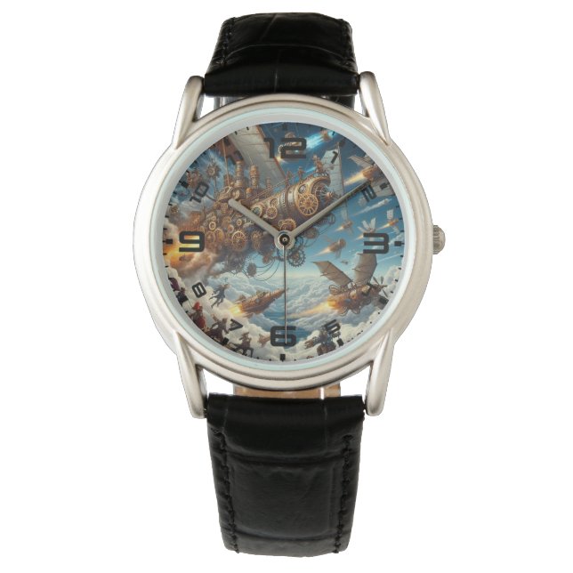 Steampunk Space Fleet Watch Armbanduhr (Vorderseite)