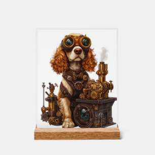 Steampunk Spaniel - Viktorianischer Hundeerfinder Acrylschild