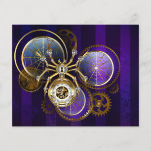Steampunk Spider im Lila Hintergrund