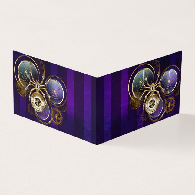 Steampunk Spider im Lila Hintergrund (Vorderseite)