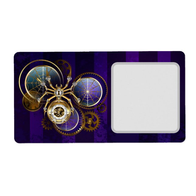 Steampunk Spider im Lila Hintergrund (Vorne)