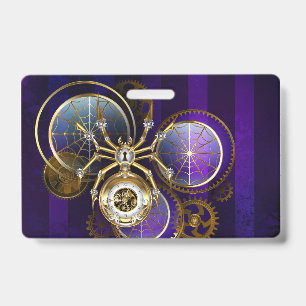 Steampunk Spider im Lila Hintergrund Ausweis