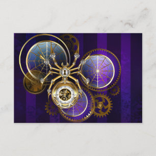 Steampunk Spider im Lila Hintergrund Begleitkarte