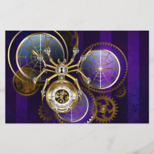 Steampunk Spider im Lila Hintergrund Briefpapier