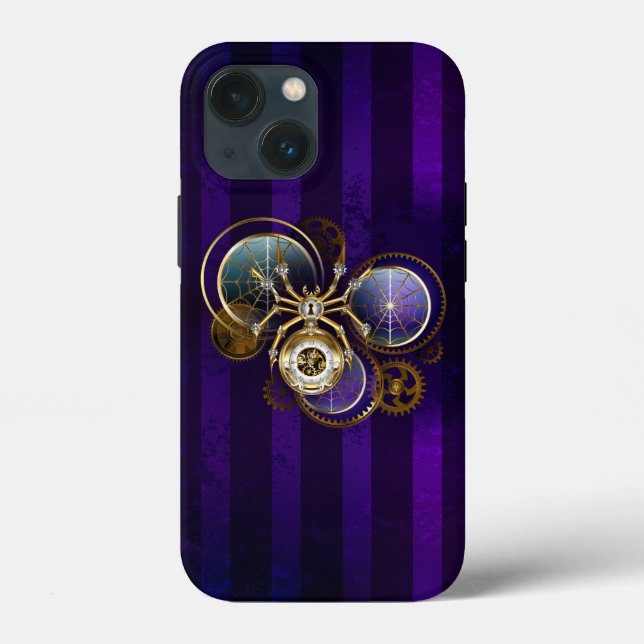 Steampunk Spider im Lila Hintergrund Case-Mate iPhone Hülle (Rückseite)