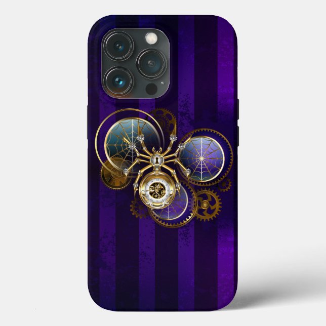 Steampunk Spider im Lila Hintergrund Case-Mate iPhone Hülle (Rückseite)