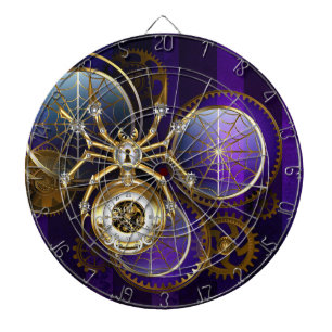 Steampunk Spider im Lila Hintergrund Dartscheibe