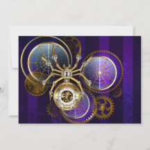 Steampunk Spider im Lila Hintergrund