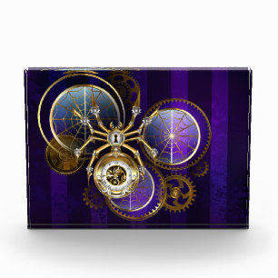 Steampunk Spider im Lila Hintergrund Fotoblock