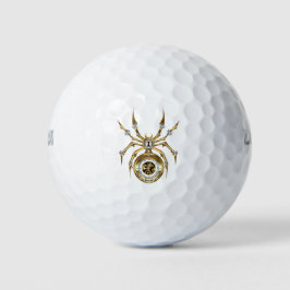 Steampunk Spider im Lila Hintergrund Golfball