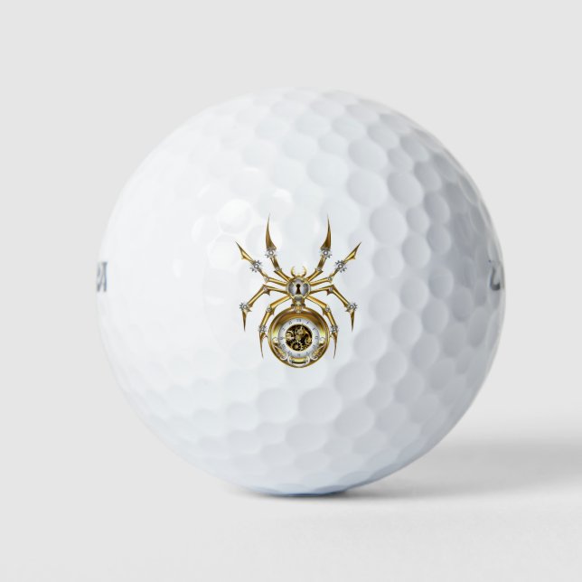 Steampunk Spider im Lila Hintergrund Golfball (Vorderseite)