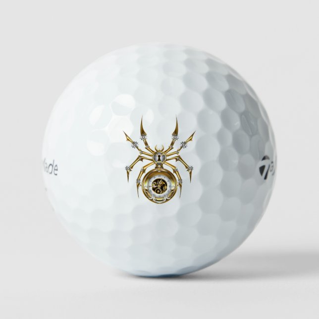 Steampunk Spider im Lila Hintergrund Golfball (Vorderseite)