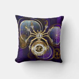 Steampunk Spider im Lila Hintergrund Kissen