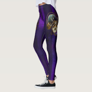 Steampunk Spider im Lila Hintergrund Leggings